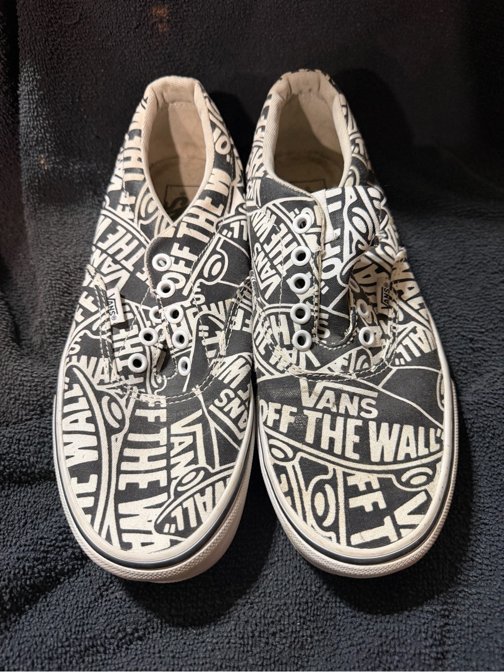 Vans Black & White 'Off The Wall' Logo Canvas Sneakers